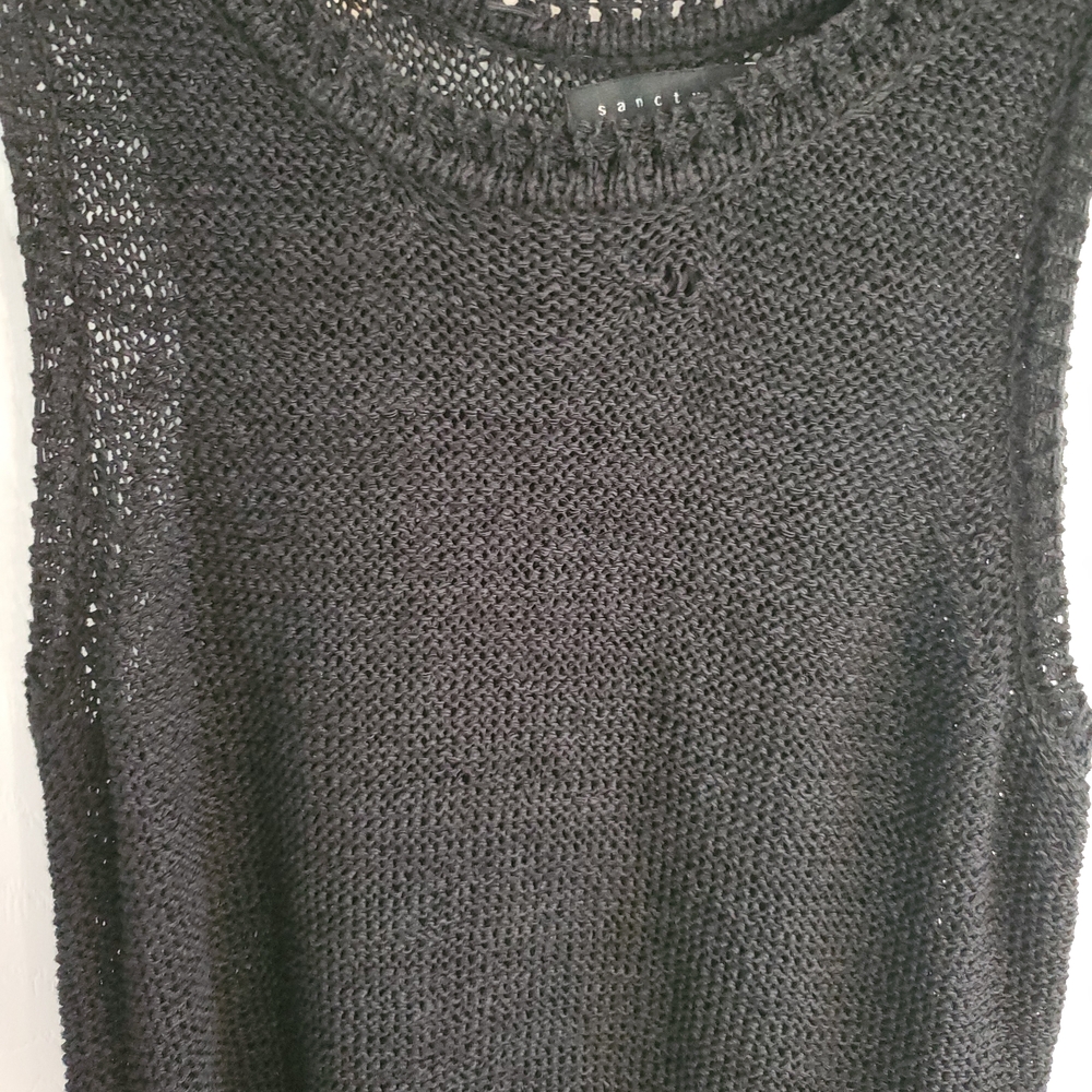 Sanctuary Black Knit Tank Top With Fringe Bottom. Size M. #SW - Picture 4 of 6